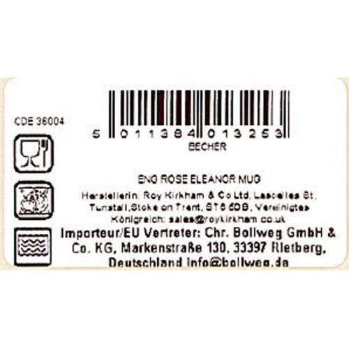 English Rose Becher Eleanor bauchig Roy Kirkham 320ml 