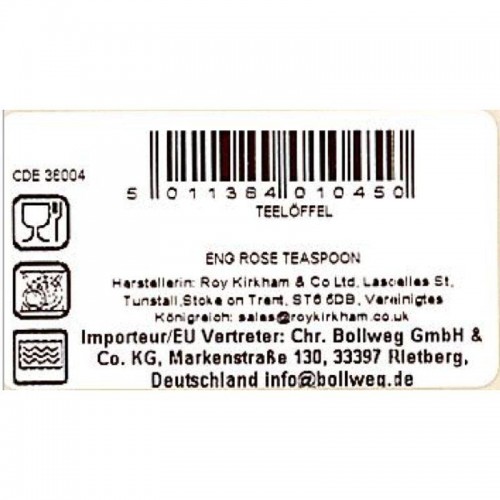 Teelöffel English Rose von Roy Kirkham 13,5cm