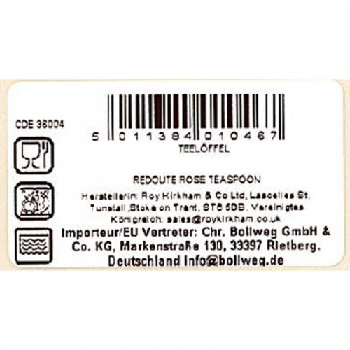 Teelöffel Redoute Rose von Roy Kirkham 13,5cm