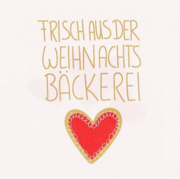 Frisch aus der Weihnachtsbäckerei Cocktail Serviette 25x25cm Räder Design