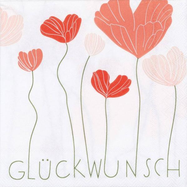 Herzblüten Cocktail Serviette 25x25cm Räder Design