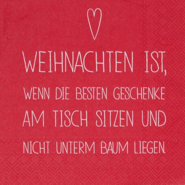 Weihnachten ist, wenn... Lunch Serviette 33x33cm Räder Design