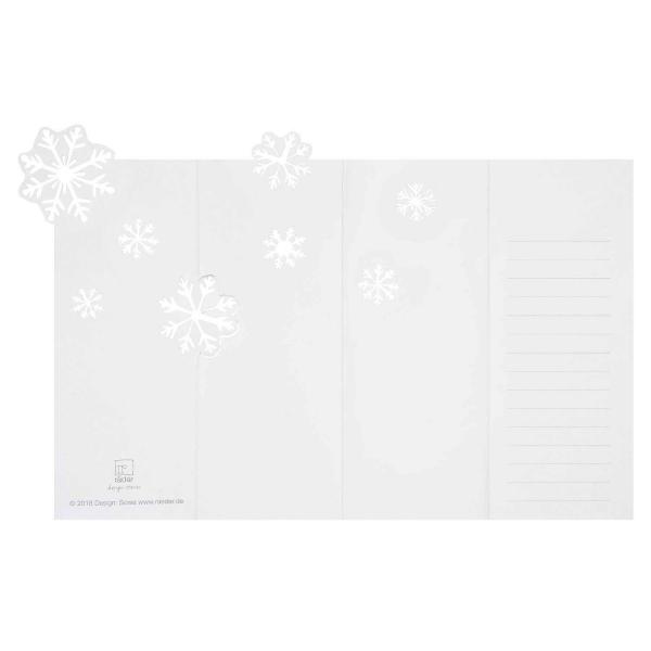 Weihnachtskarte Schneeflocken Pure White von Räder Design