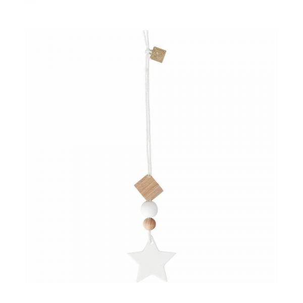 Winterschmuck Herzblatt Stern Anhänger 15x2,7cm Räder Design