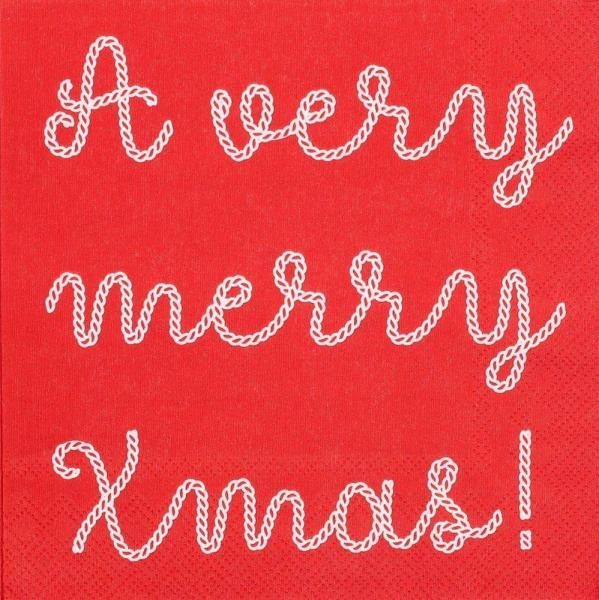 A very mery Christmas Lunch Serviette 33AAx33cm Räder Design