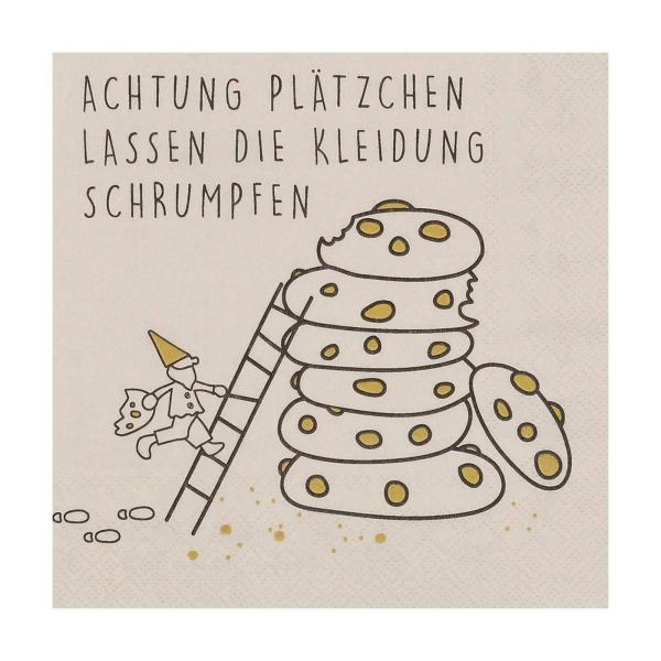 Achtung Plätzchen lassen... Lunch Serviette 33x33cm Räder Design