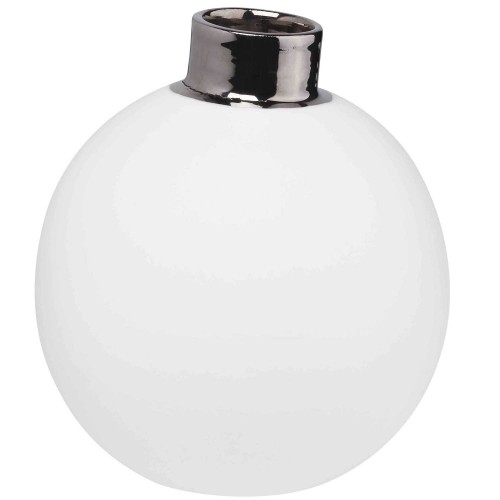 Vase Schneeball groß weiß/silber 8x8,5cm Winterzeit von Räder