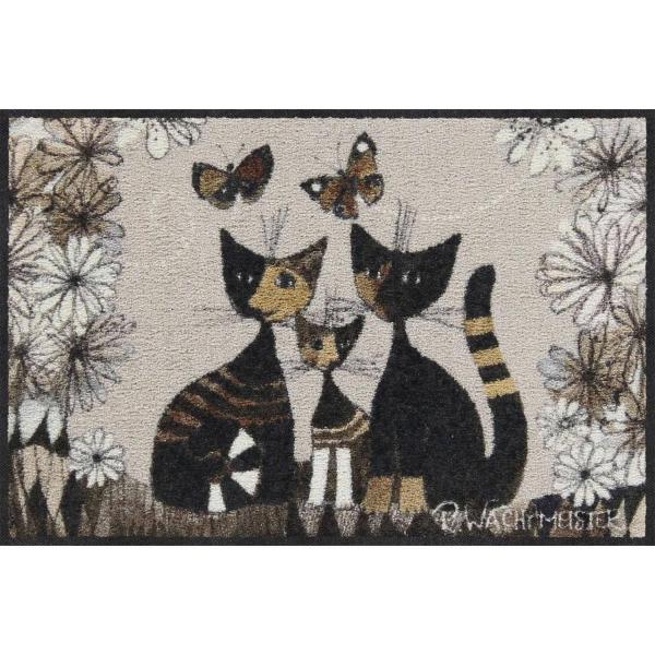 Gatti con Fiori Wohnmatte 50x75cm Wachtmeister Fußmatte Salonloewe