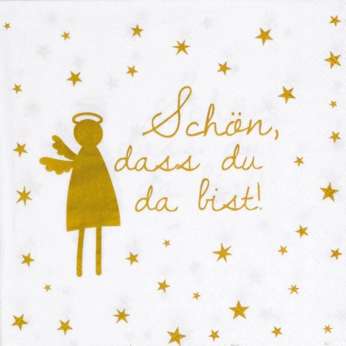 Schön dass du da bist Lunch Serviette 33x33cm Räder Design