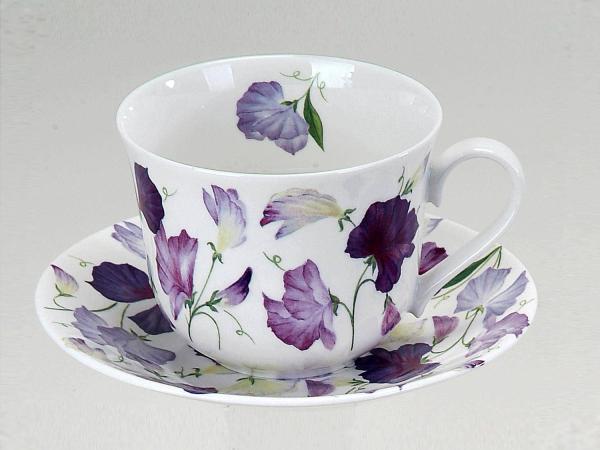 Frühstückstasse Sweet Pea lila von Roy Kirkham 450ml
